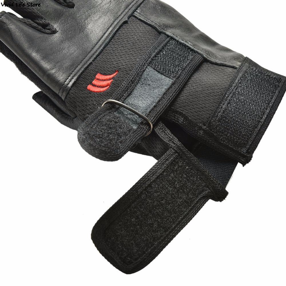 1Pair nam đen pu tạ trọng lượng nâng găng tay găng tay tập luyện cổ tay bọc thể thao tập thể dục thể dục