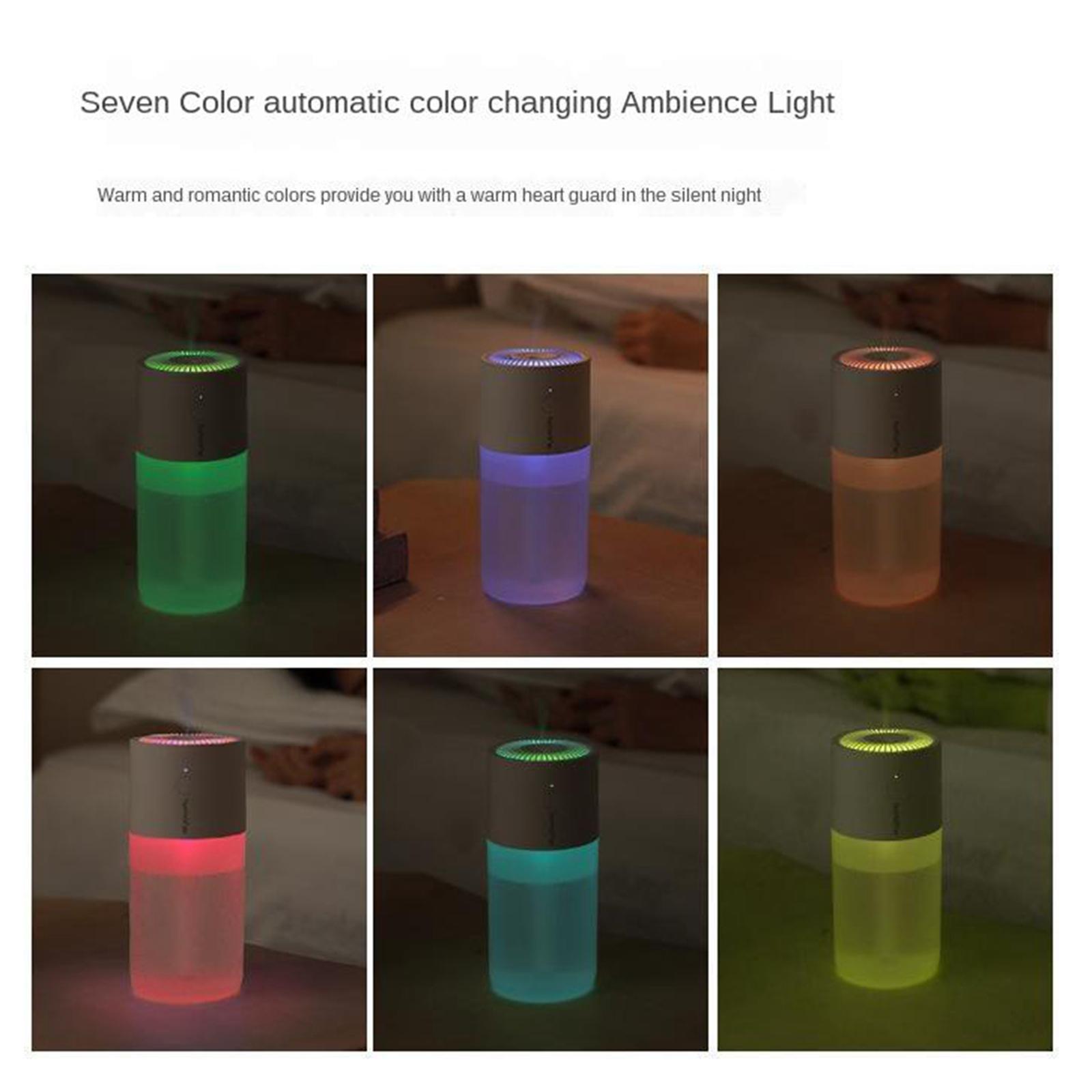 USB Humidifier, 300ml Mini Portable Humidifier, Quiet Air Humidifier with 7-Color LED Night Light, Color Changing, Suitable for Home, Baby Room, Car
