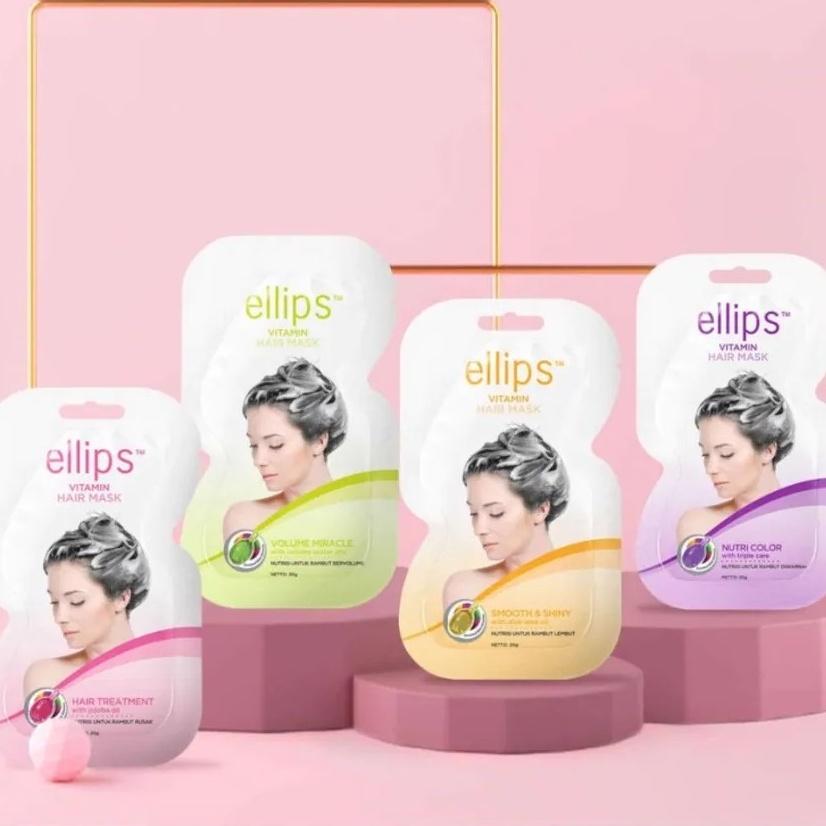 Kem ủ tóc giúp tóc mềm mượt óng ả Ellips Vitamin Hair Mask Smooth &amp; Shiny 20g