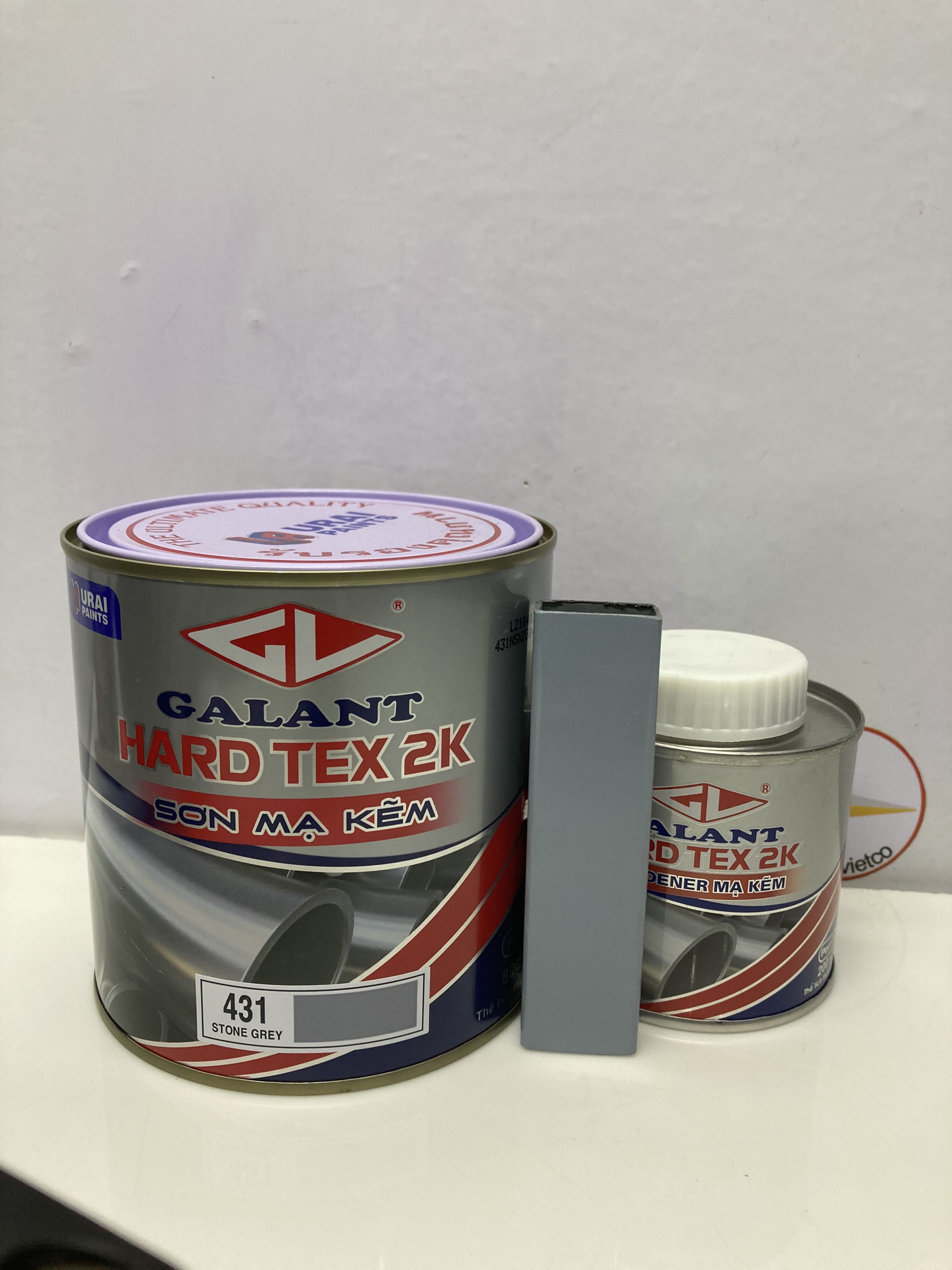 Sơn sắt mạ kẽm Galant Hard Tex 2k màu xám 431 (3,75L/Bộ)