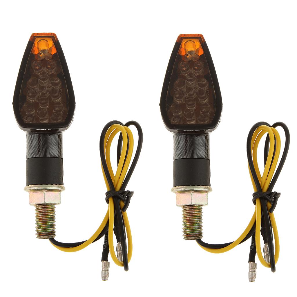 2x Universal Motorcycle Bike LED  Blinker Lights Indicator Amber