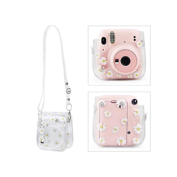 Túi Đựng Máy Ảnh Fujifilm Instax Mini 11 / 9 / 8 Bằng PVC Trong Suốt Có Dây Đeo Vai