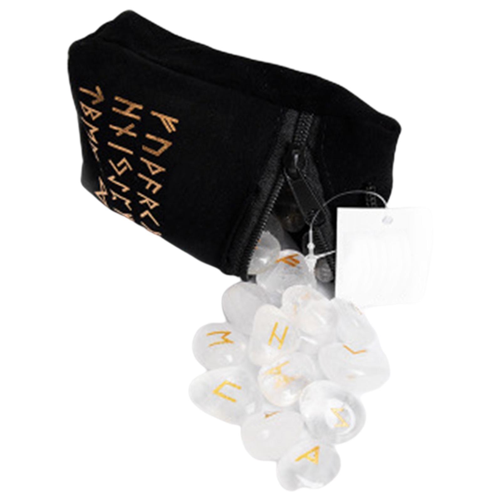 Rune Stone Kit Engraved Pagan Magick Tools Home Gift Meditation Supplies Collection