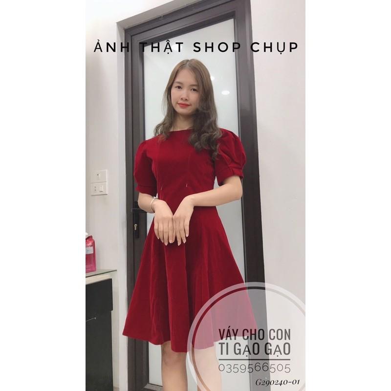 Váy nhung cho con bú ẢNH THẬT