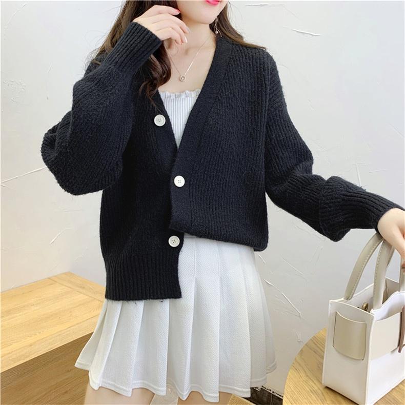 Áo cardigan len nữ dáng lửng tay bồng trẻ trung, thời trang phong cách trẻ