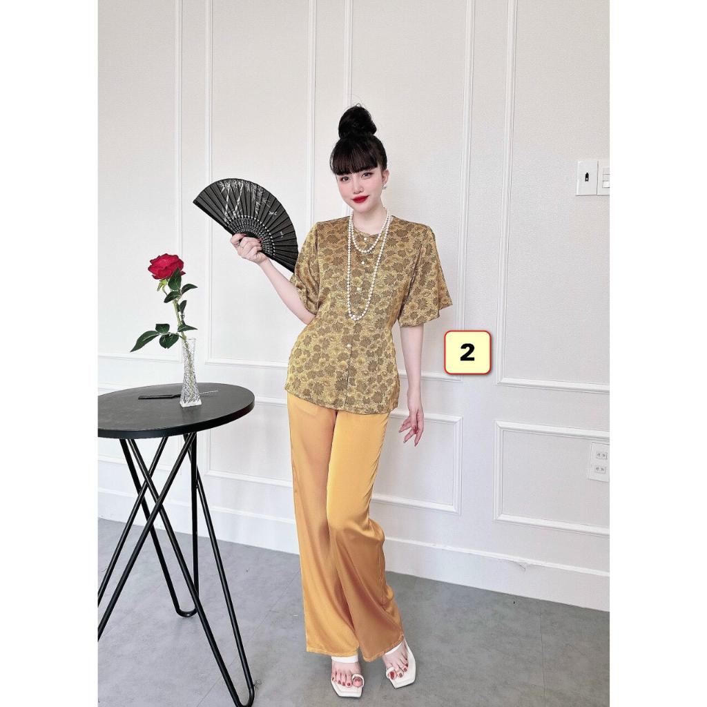 Bộ Lam Trung Niên Lụa Gấm 45-60kg