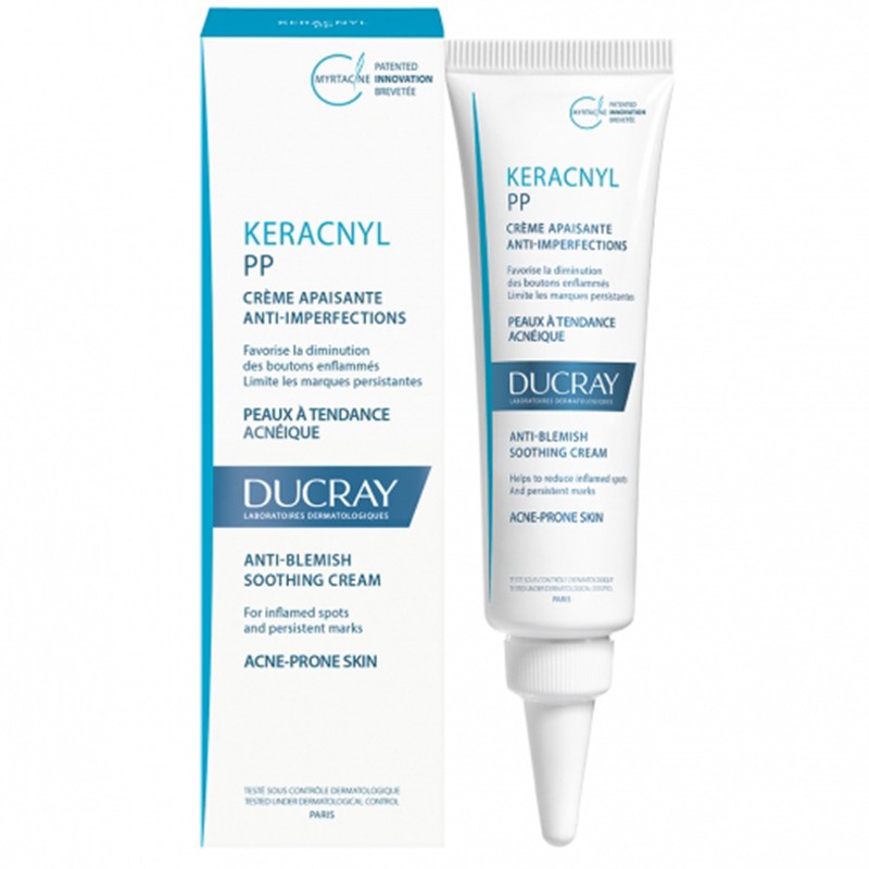 Kem dưỡng giảm viêm làm dịu cho da nhờn mụn - Ducray Keracnyl PP Anti-Blemish Soothing Cream