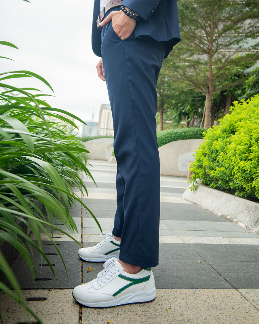 Giày Cao Nam Siêu Nhẹ T&TRA Tăng Cao 8Cm- T25 Trắng Cao- Chất Liệu Da Bò Cao Cấp, Phong Cách Thể Thao, Đế và Lót Tăng Cao Chất Liệu EVA Siêu Nhẹ, Trọng Lượng Nhẹ Hơn 30% So Với Đế Cao Su