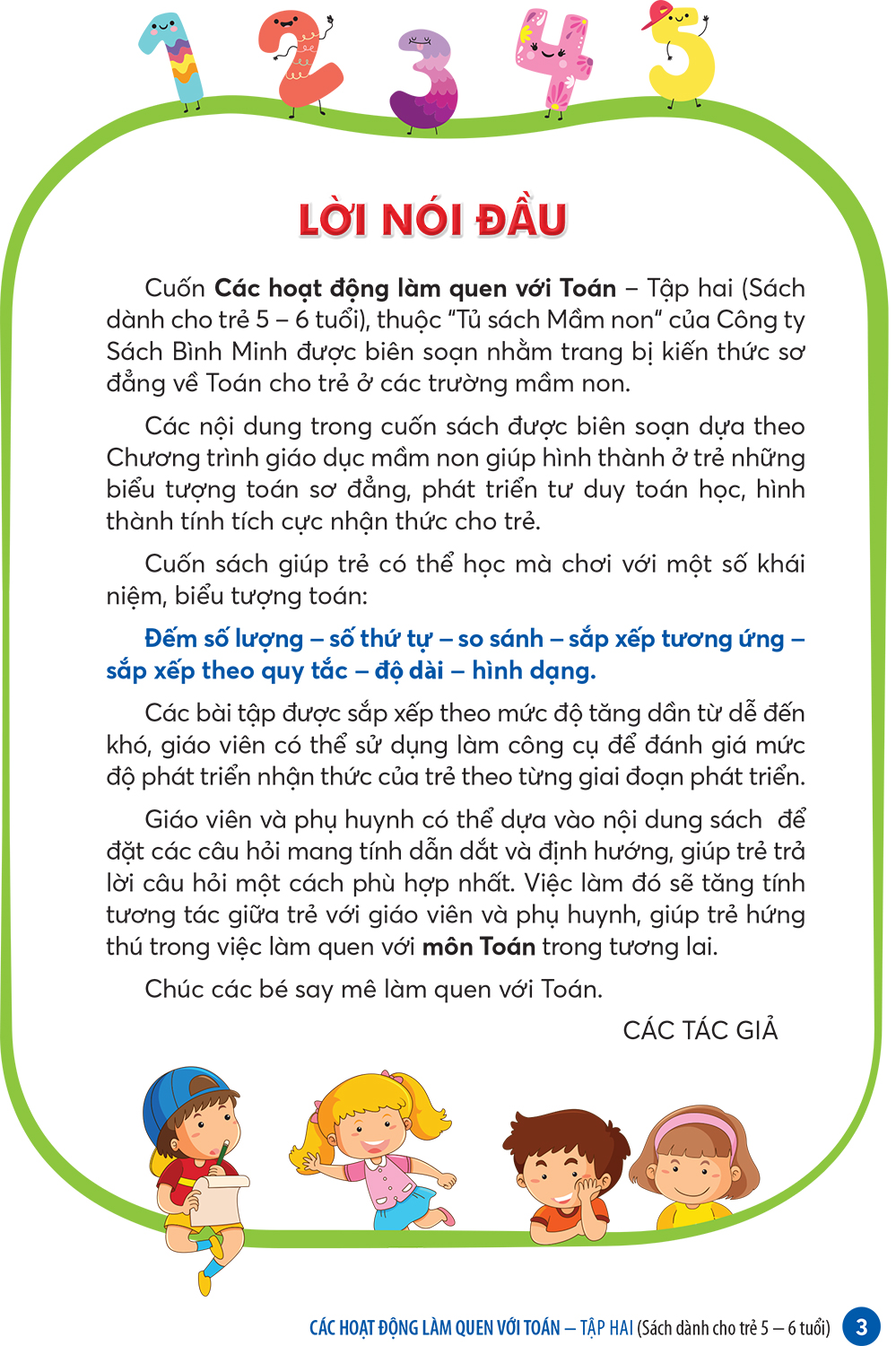 CÁC HOẠT ĐỘNG LÀM QUEN VỚI TOÁN Tập 2 (Sách dành cho trẻ 5-6 tuổi)