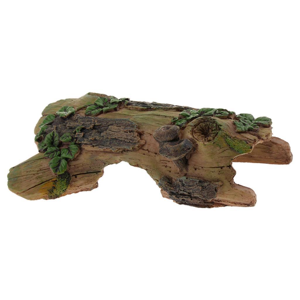 Reptile Aquarium Breeding Box Hiding Cave Tree Hole Vivarium Ornament 1