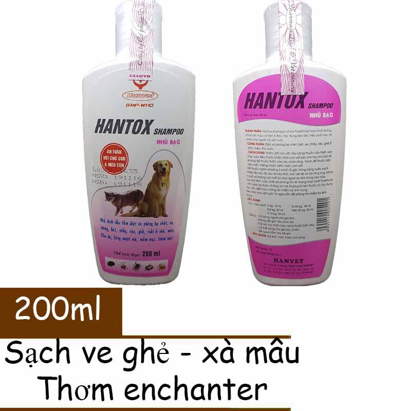 Sữa Tắm Trị Ve Rận Bọ Chét Chó Mèo Hantox Shampoo 200ml