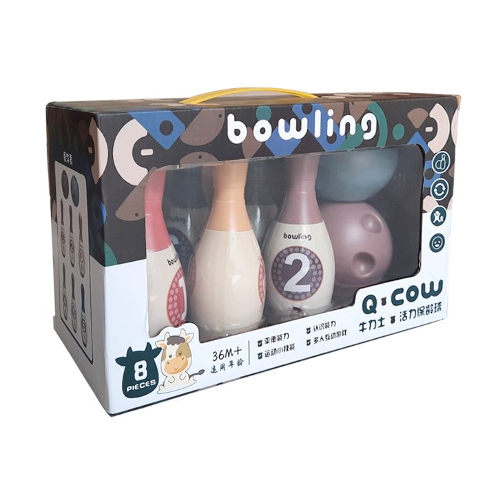 Đồ chơi bowling bò cow 6 boling 2 bóng xịn xò cho bé ham vận động