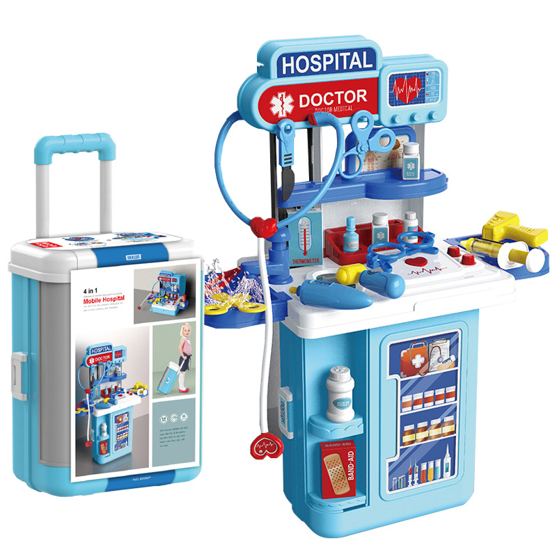 Đồ chơi bác sĩ hình dáng vali 4in1 chơi nhiều kiểu cho bé nhập vai khám chữa bệnh, quà tặng sinh nhật cho bé