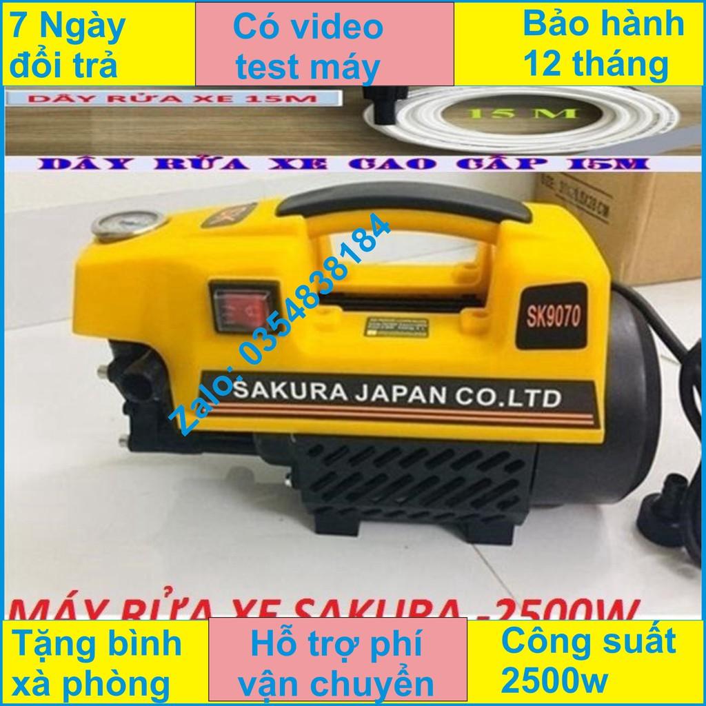 MÁY RỬA XE SAKURA 2500W LOẠI ĐẠI LÕI ĐỒNG SK-9070 *15 m