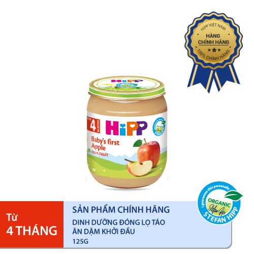 Dinh dưỡng đóng lọ ăn dặm Táo ăn dặm khởi đầu HiPP Organic 125g