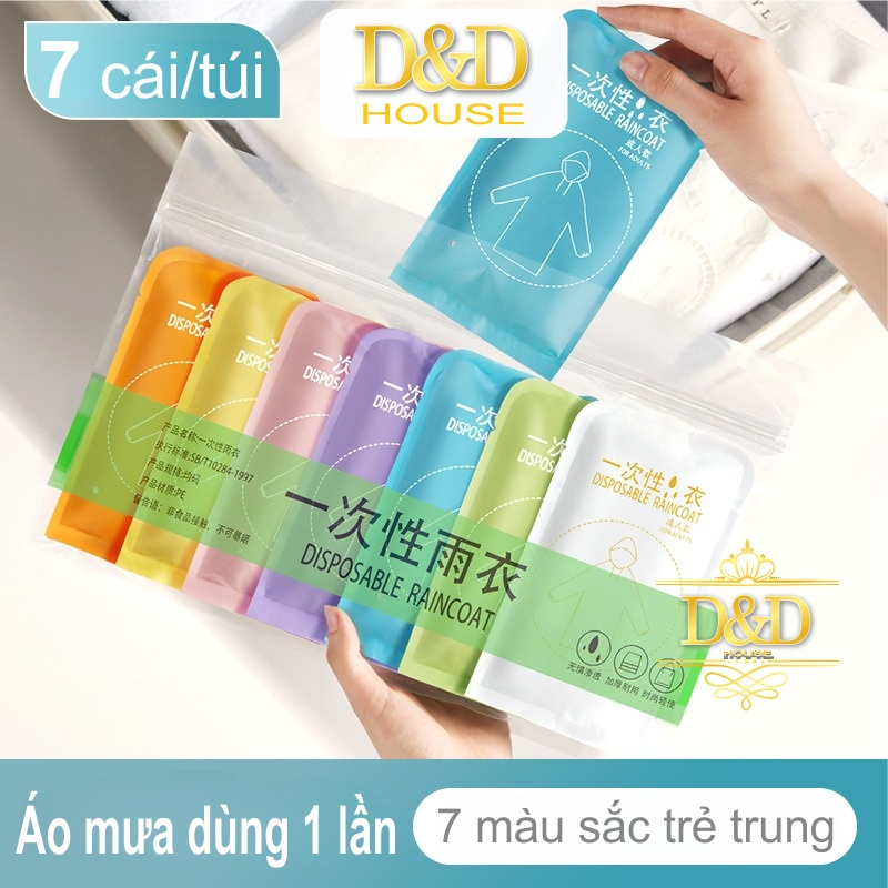 Combo 7 áo mưa du lịch, đi phượt mặc một lần tiện lợi