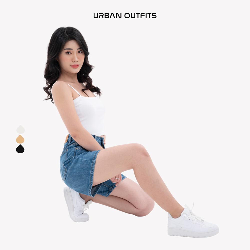 Quần Short Jean Nữ URBAN OUTFITS Dáng Regular Chất Vải Denim Wash Kỹ Không Loang Màu QJR100