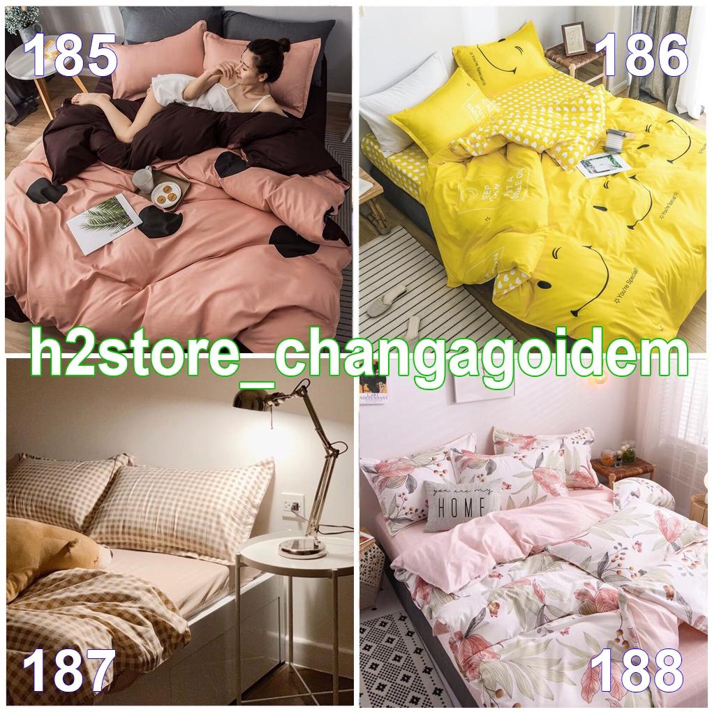 CHĂN PHAO Bộ Cotton Poly Nhập Khẩu Ga Hàn Quốc Phối Màu