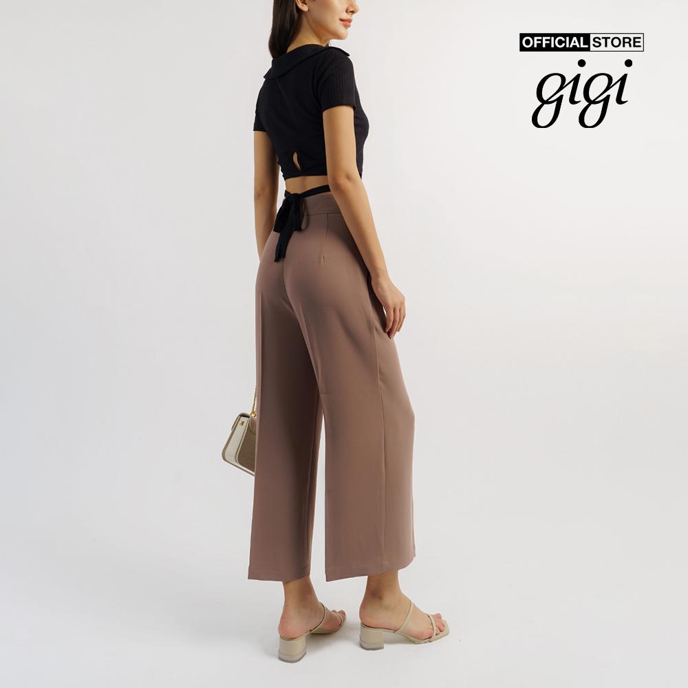 GIGI - Áo croptop nữ cổ bẻ phối dây cột hiện đại G1201T221250