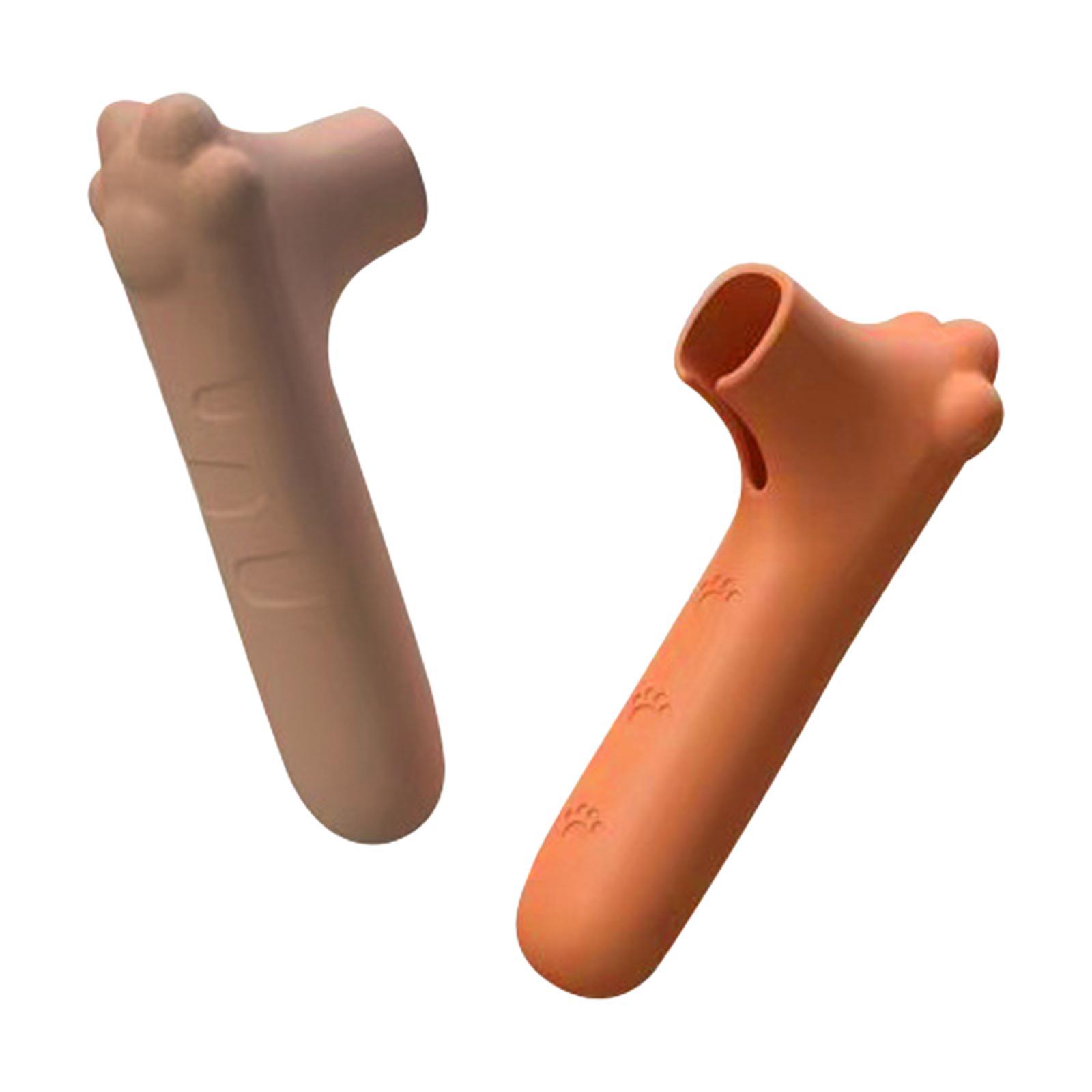 2xDoor Handle Cover Anti Static Noiseless Protector for Home Bedroom Orange