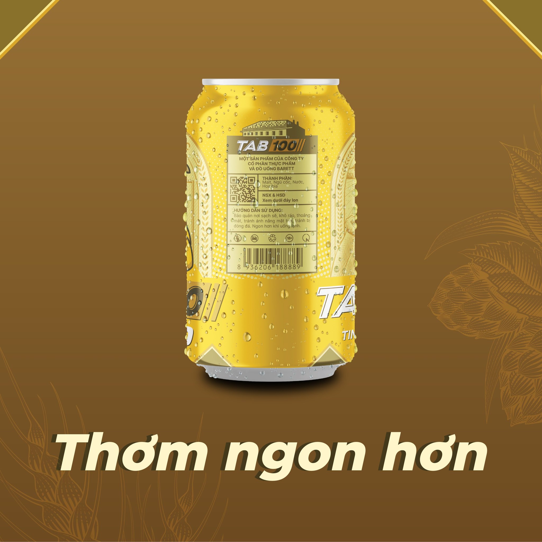 Bia lon TAB 100 GOLD thùng 24 lon (330ml/lon)