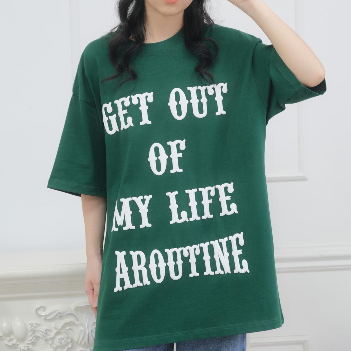 ÁO GET OUT OF Cá tính mẫu chữ hình in 5D chất lượng cao ko tróc hàng thời trang nam nữ
