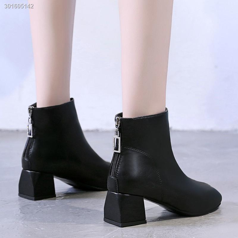 Giày Boot Cao Gót Cổ Thấp Thiết Kế Mới Thời Trang Mùa Thu Đông Dành Cho Nữ