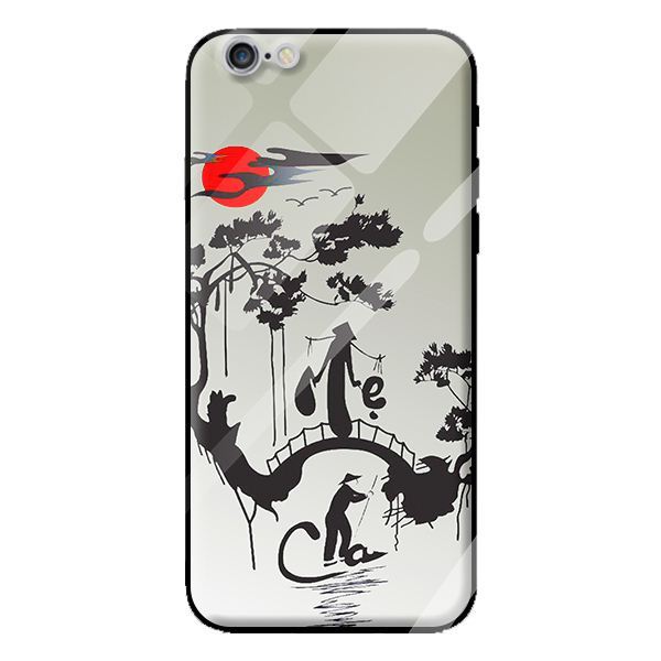 Ốp kính cường lực cho iPhone 6 Plus thư pháp 1 - Hàng chính hãng