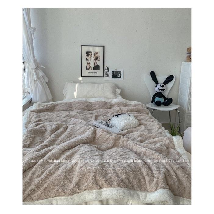 Chăn Cừu Len Trơn Phong Cách Hàn Quốc _ Shinbedding