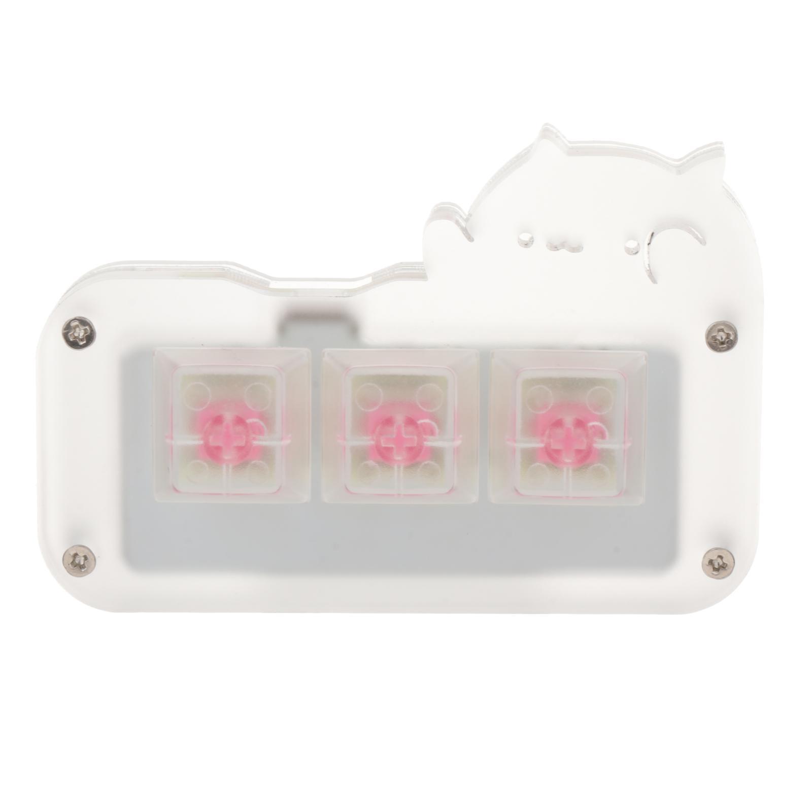 Mini 3 Key Game Keypad RGB LED Backlit Transparent Keycap
