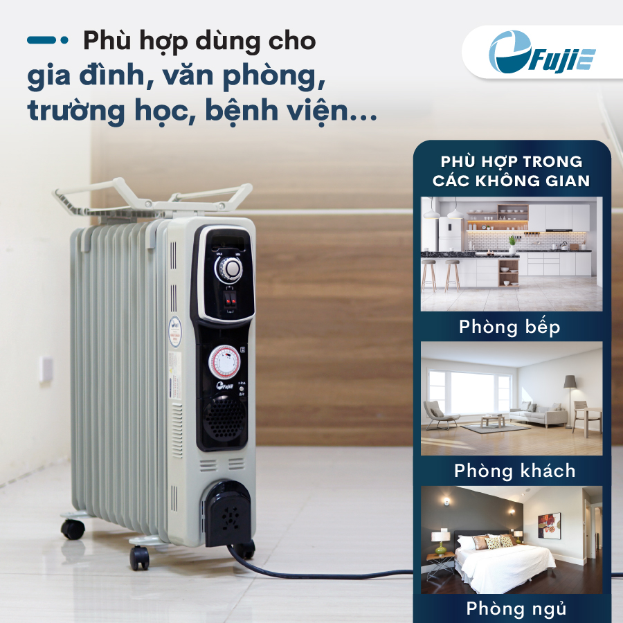 Máy Sưởi Dầu FujiE OFR4613 - Hàng chính hãng