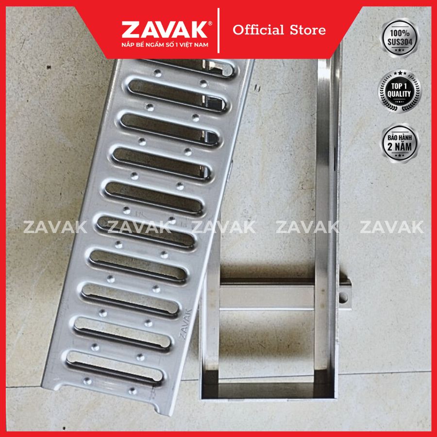 Rãnh Thoát Nước Inox 304 ZAVAK Grating GRT-AX157 inox 304 (modun 1.2m)