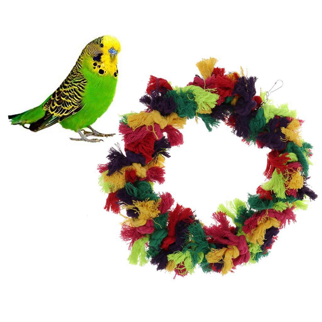 Parrot Pet Bird Bites Climb Chew Toys Hanging Cockatiel Parakeet Swing Cage