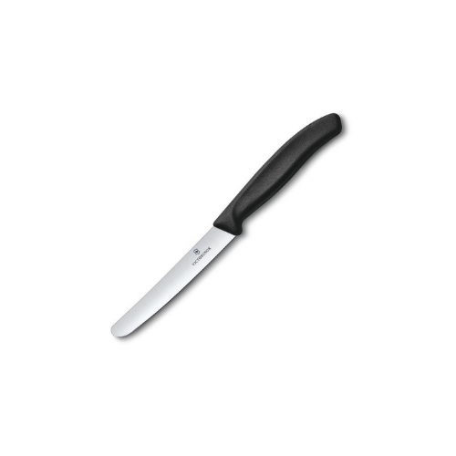 Dụng cụ bếp hiệu Victorinox 6.7803 cán đen, lưỡi dài 11cm (black, straight blade, round tip)