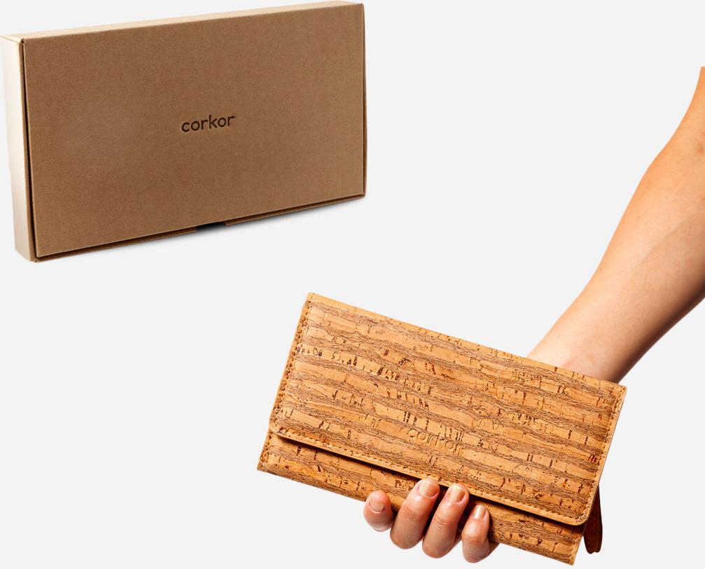 Ví nữ nắp lật khóa nam châm WOMEN CORK WALLET SLIM - HGcork Corkor CK273 - Nhiều màu - Vật liệu 100% da cork thực vật thuần chay từ vỏ cây sồi Bồ Đào Nha, Siêu bền, Chống cháy, Chống mốc, Chống thấm nước  – Hàng chính hãng, Sản xuất Handmade bởi Nghệ nhân