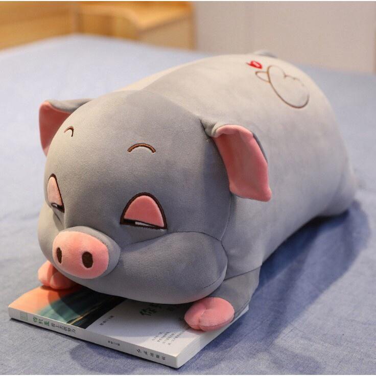 GỐI KÈM CHĂN HÌNH HEO CUTE-- CÓ 2 MÀU - HỒNG , XÁM