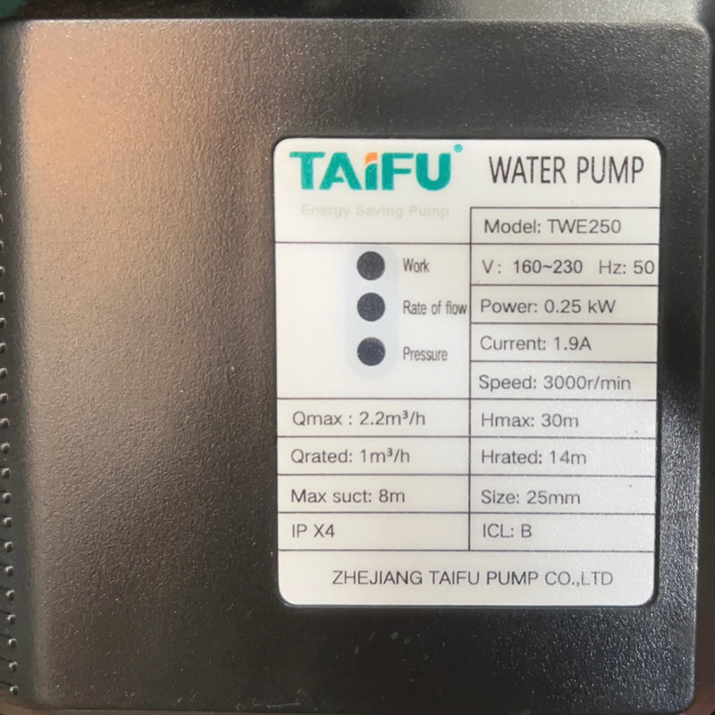 Bơm tăng áp điện tử 250W nước nóng và lạnh, chống cạn, chống cháy thông minh thế hệ mới TAIFU - Bảo hành 1 năm
