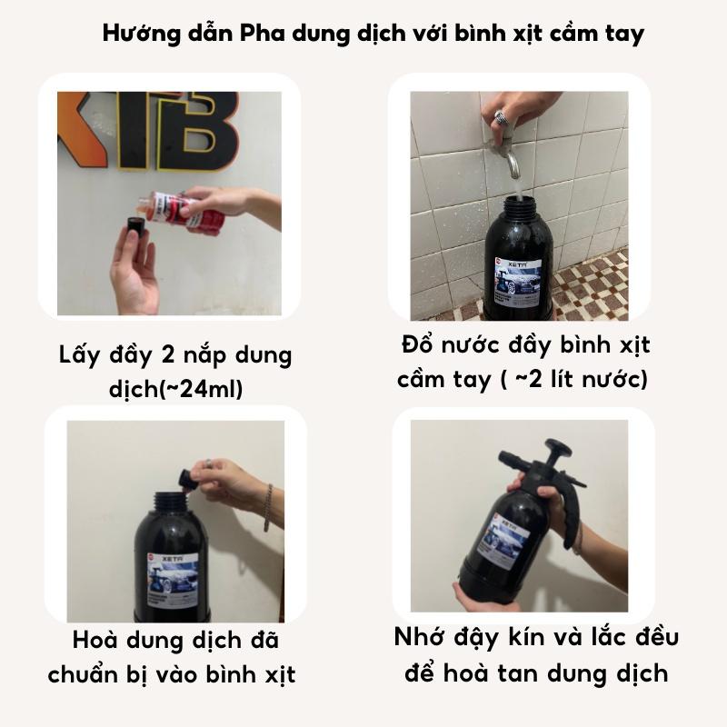 Dung dịch rửa xe không chạm dung tích 200ml kèm bình phun tuyết cầm tay Xeta đánh bay mọi vết bẩn trên xe ô tô