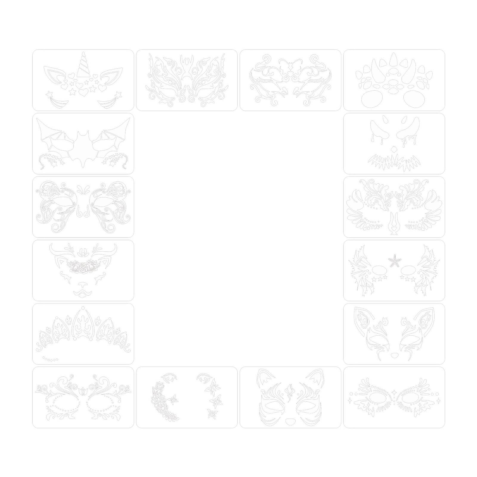 Face Paint Stencils for Kids Reusable Durable for Halloween Holidays Cosplay