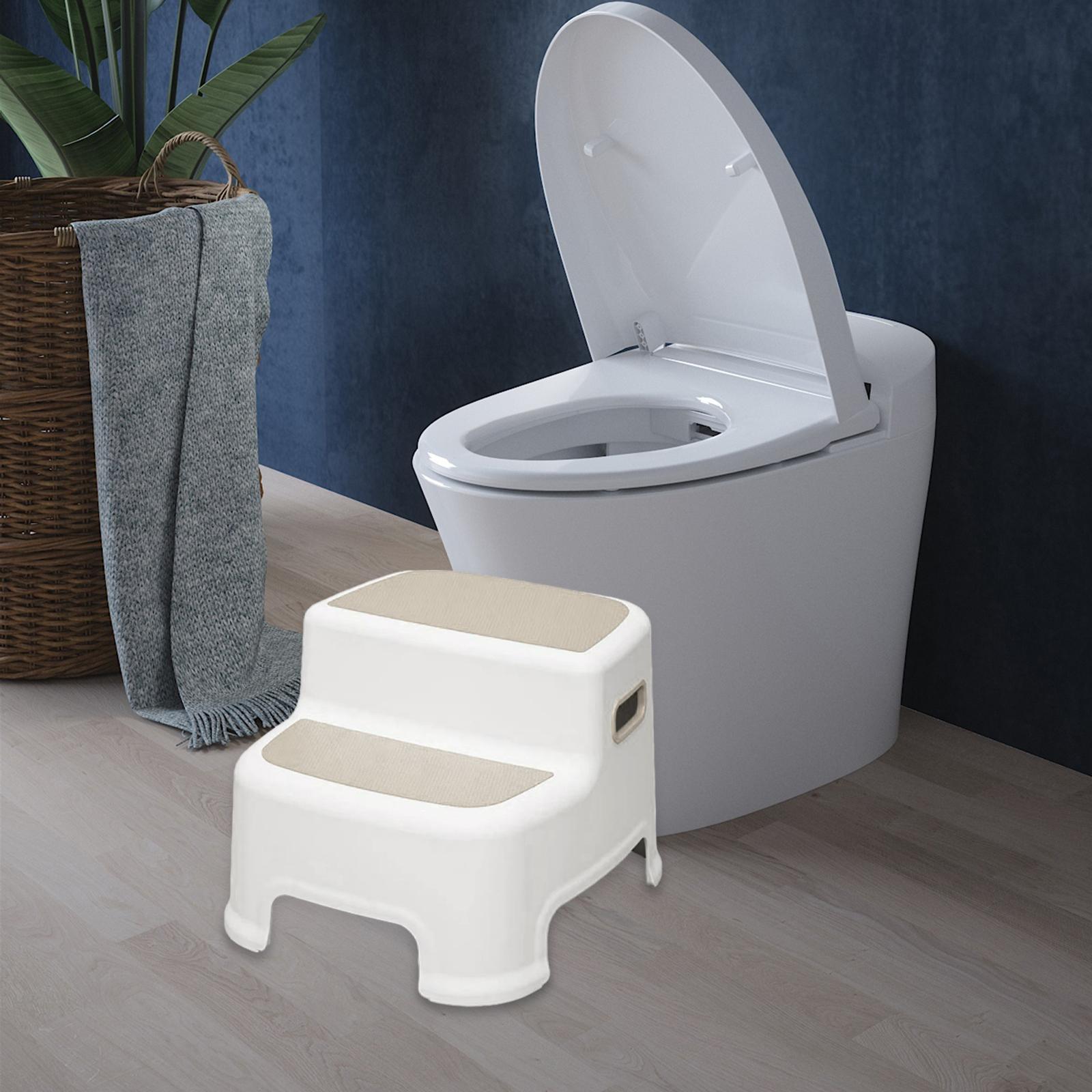 Step Stool Anti Slip Two Step Stool for Kids for Toilet Living Rooms Bedroom