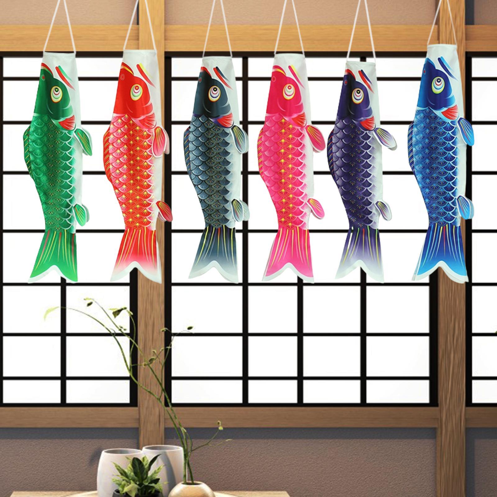 Japanese Windsock Carp Flag, Japanese Carp Flag, 6Pcs Flag Sailfish Wind Streamer Japanese Carp Windsock, for Balcony Izakaya Room Home