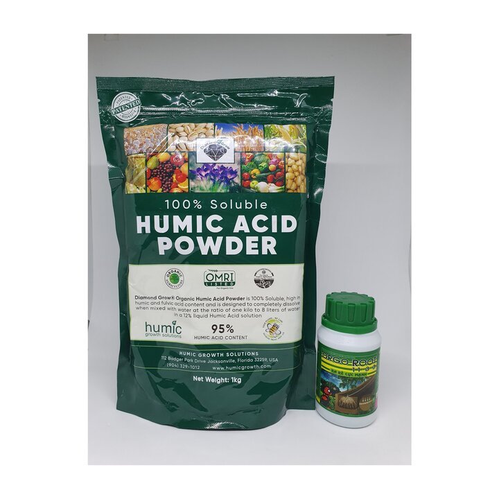 Phân bón Humic Acid Powder nhập khẩu Mỹ 1Kg tặng kèm chai Siêu Ra rễ 150gr