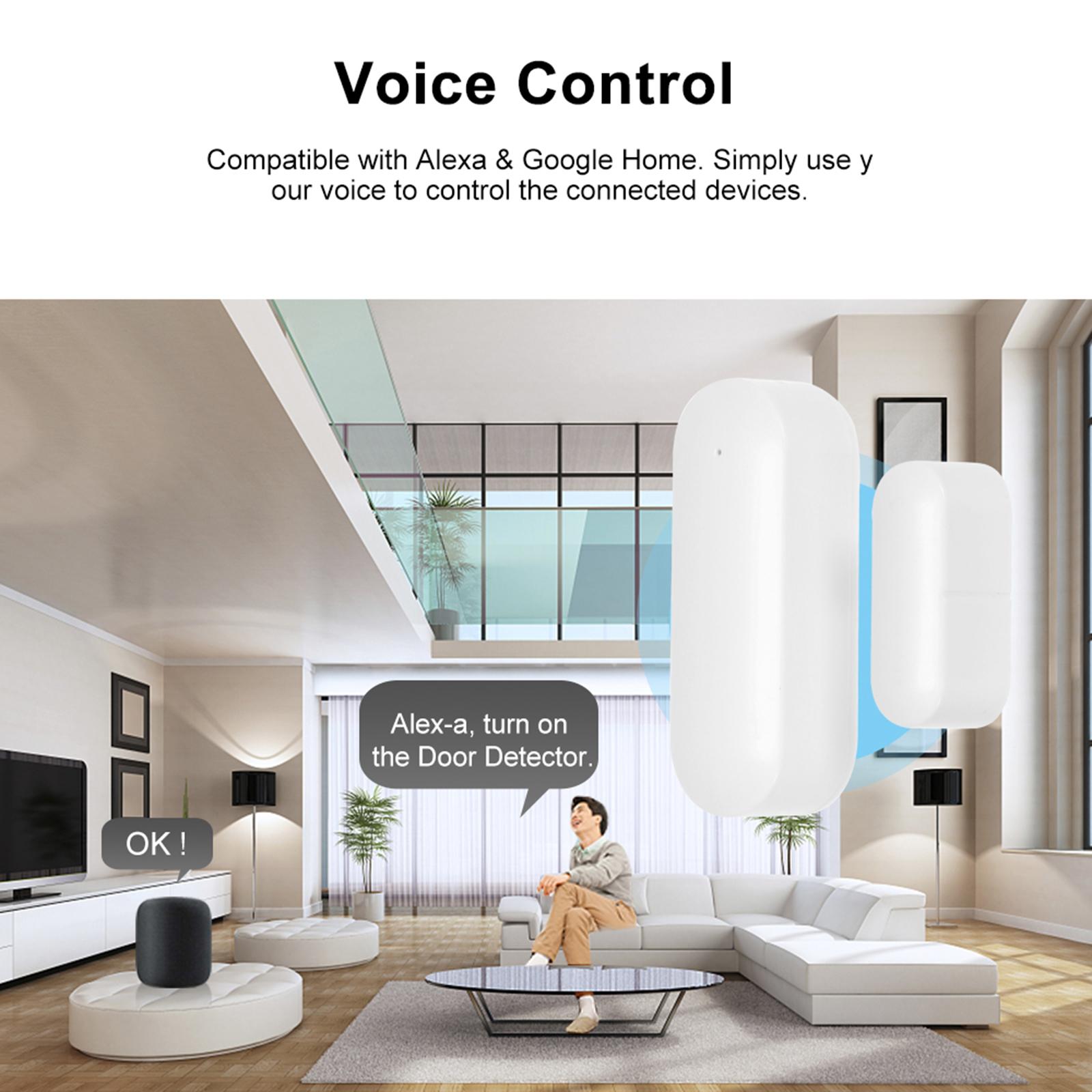Wireless Door Window Sensor WiFi Smart Door Intrusion Detector Home Security Alarm Works with Amazon alexa Google assistant or Rokid