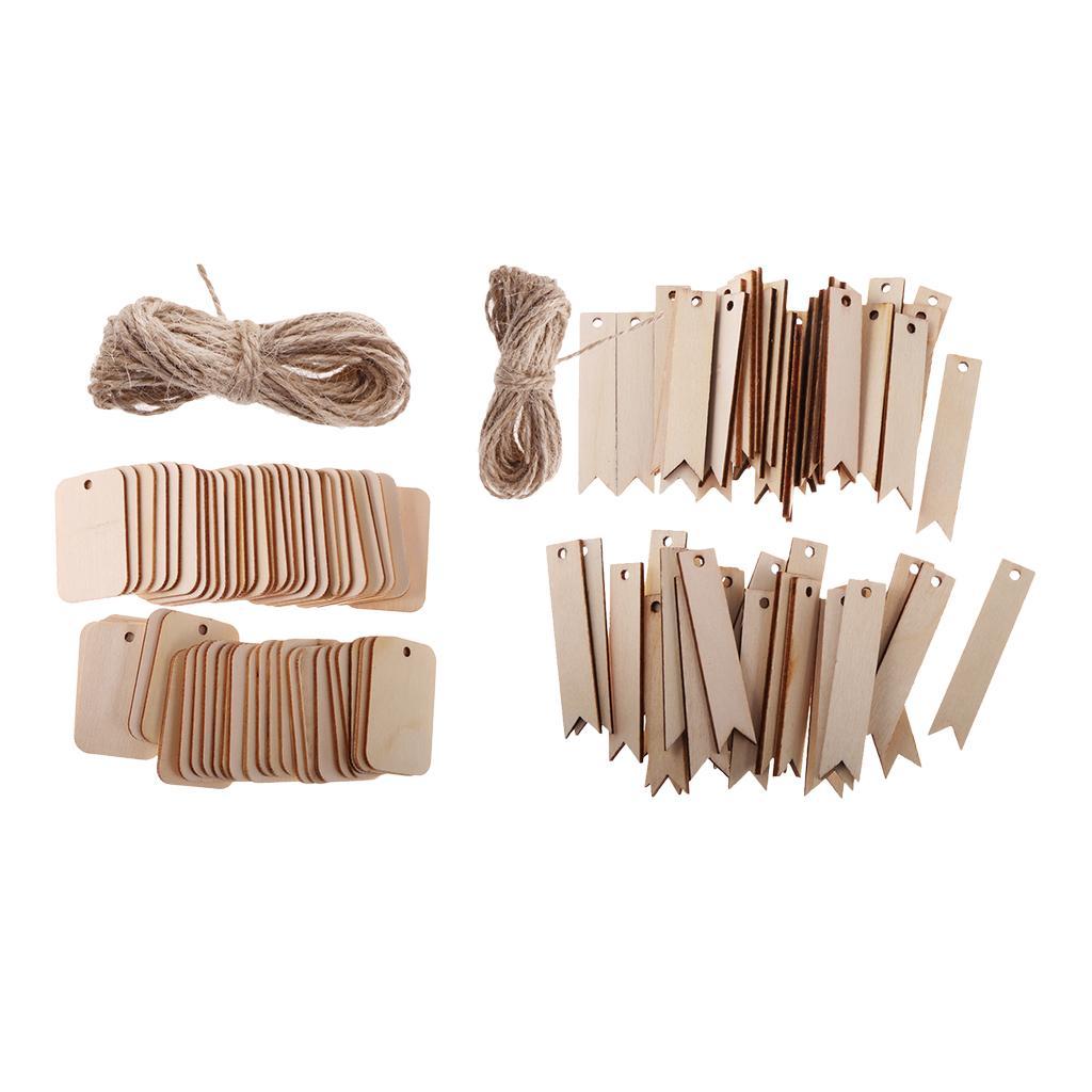 150 Pieces Unfinished MDF Wood Gift Tags/Blank Wooden Tags Wooden Embellishments for Wine, Decor, Weddings Party, Gift Tags, Hanging Decorations DIY