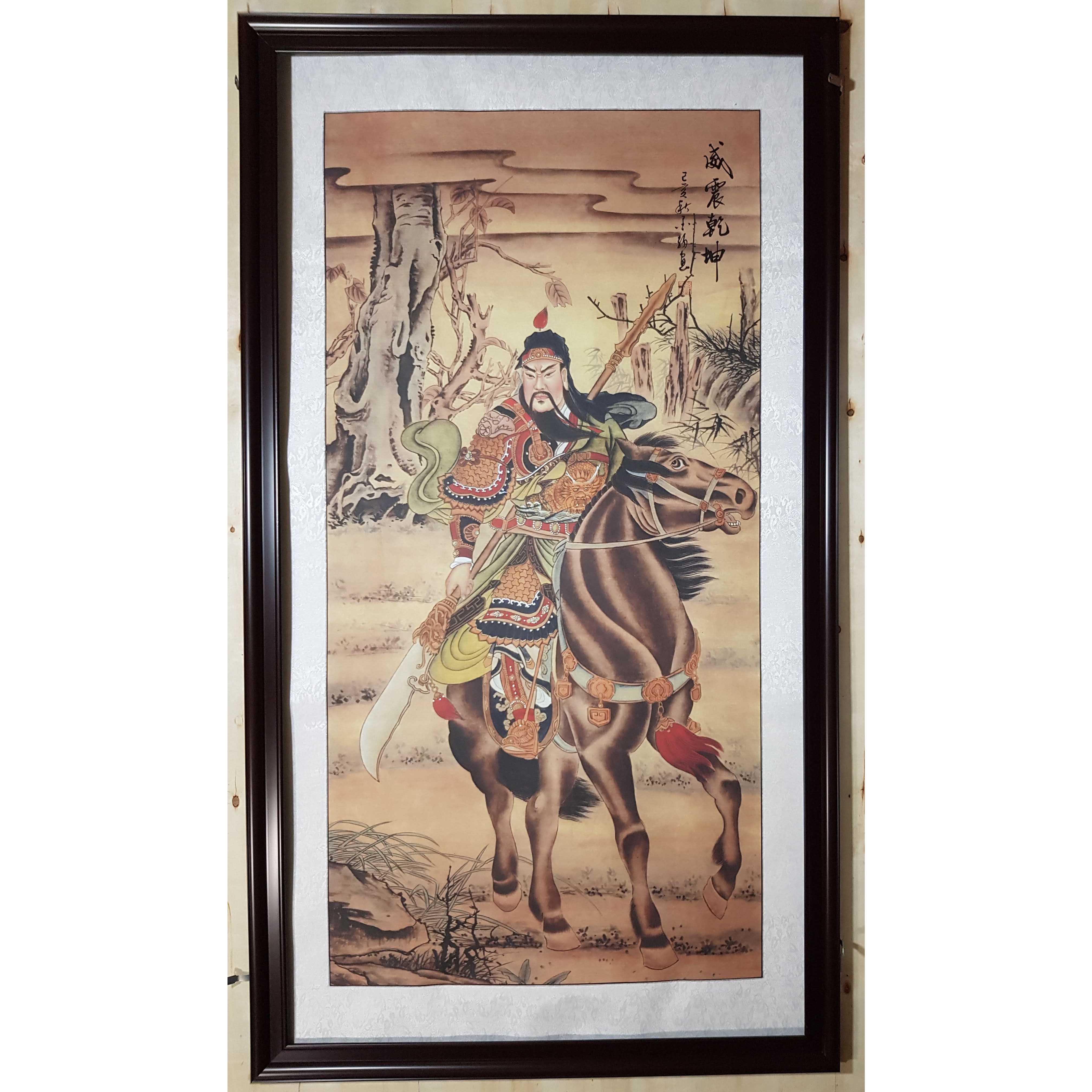 Tranh thủy mặc Quan Vân Trường cưỡi ngựa