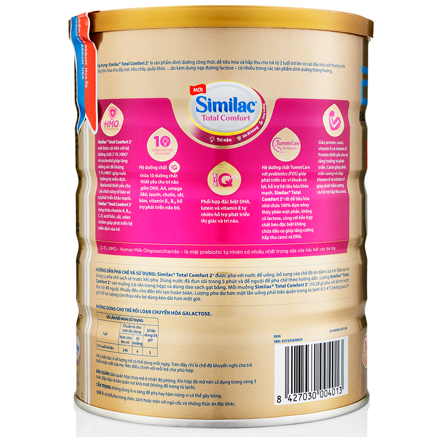 Sữa bột Abbott Similac Total Comfort 2+ cho trẻ từ 2 tuổi