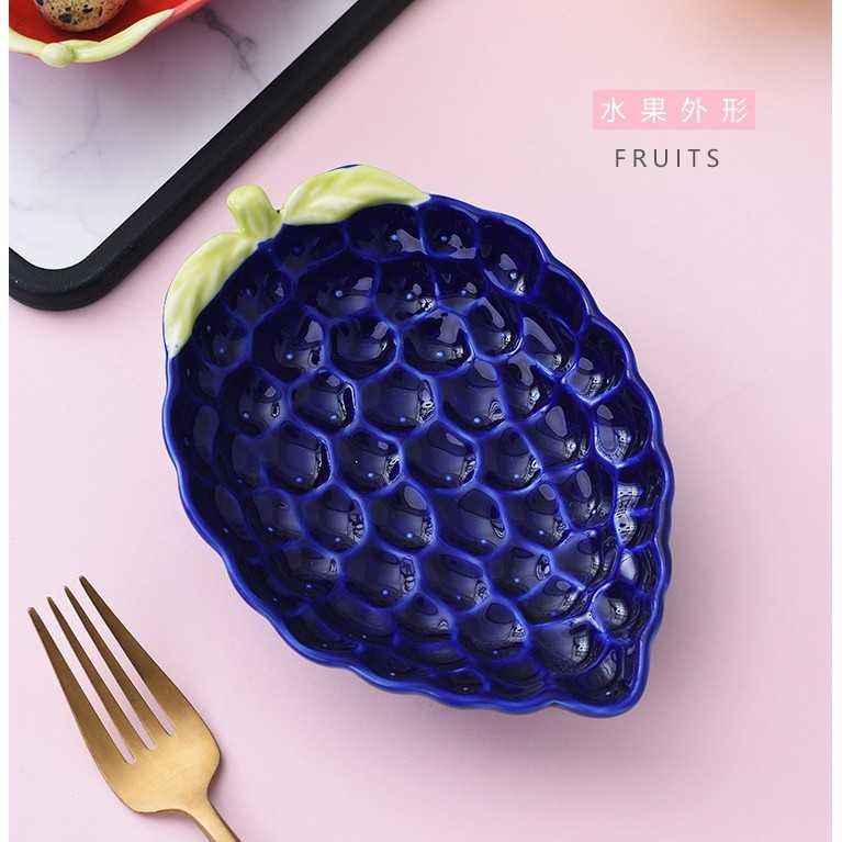 Đĩa sứ ăn dặm hình hoa quả 16cm