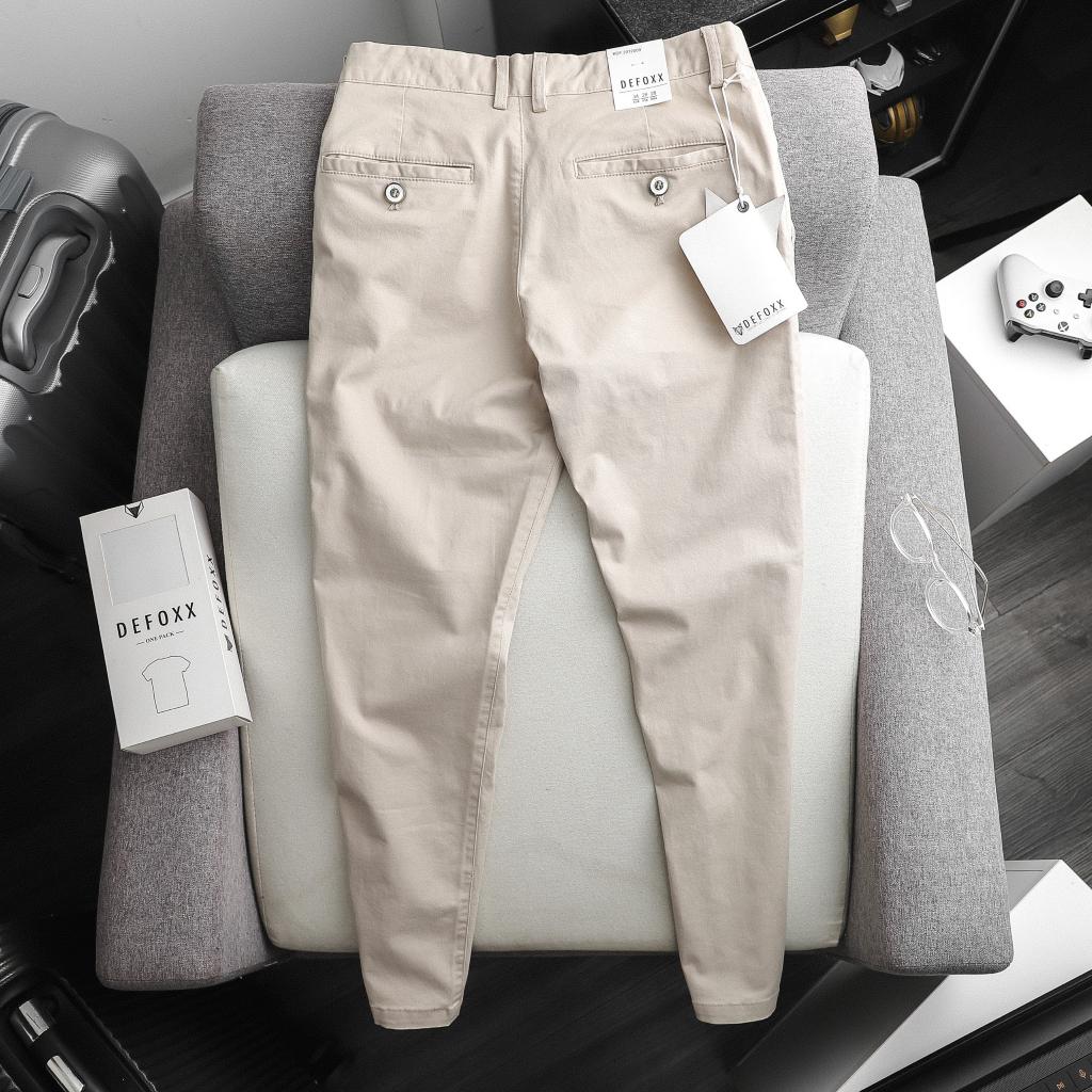 Quần kaki nam DF basic màu KEM NHẠT form slimfit vải mềm đẹp thoải mái | LASTORE MENSWEAR