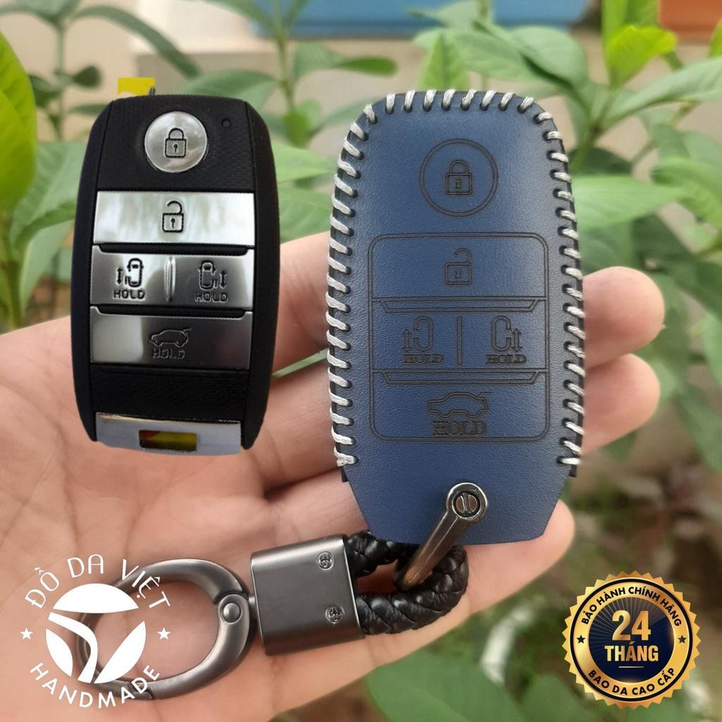 Bao da chìa khoá ô tô kia sedona chìa thông minh, Da thật bảo hành 2 năm,