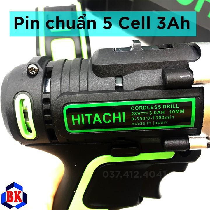 Máy khoan Hitachi 28V (Pin 5 CELL 3Ah) - Made In Malaysia - 100% Lõi đồng - Hàng mới 2019